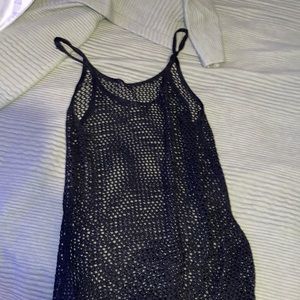 Black mesh short dress